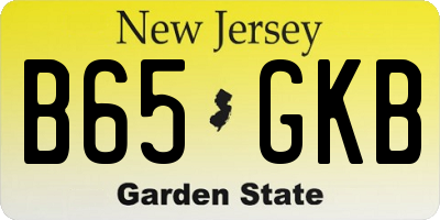 NJ license plate B65GKB