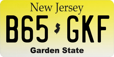 NJ license plate B65GKF