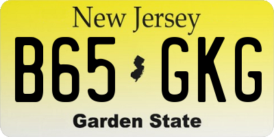 NJ license plate B65GKG
