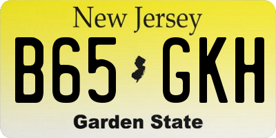 NJ license plate B65GKH