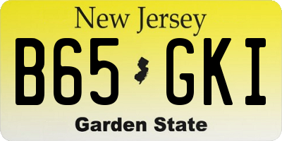 NJ license plate B65GKI