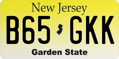 NJ license plate B65GKK