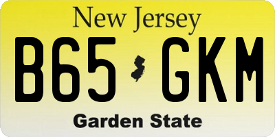 NJ license plate B65GKM