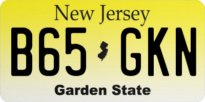 NJ license plate B65GKN