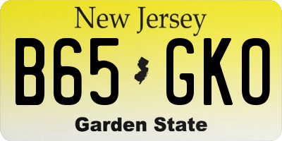 NJ license plate B65GKO