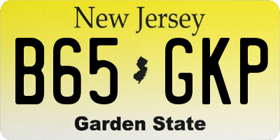 NJ license plate B65GKP