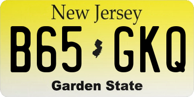 NJ license plate B65GKQ