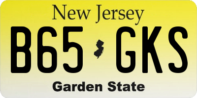 NJ license plate B65GKS