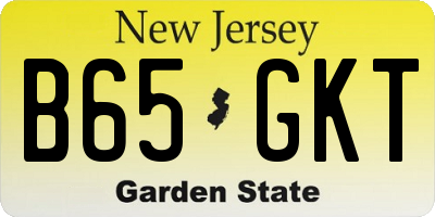 NJ license plate B65GKT