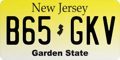 NJ license plate B65GKV