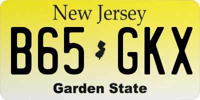 NJ license plate B65GKX