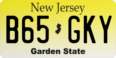 NJ license plate B65GKY