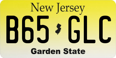 NJ license plate B65GLC