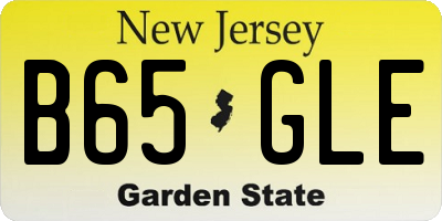 NJ license plate B65GLE