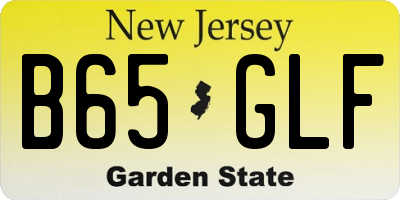 NJ license plate B65GLF