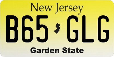 NJ license plate B65GLG