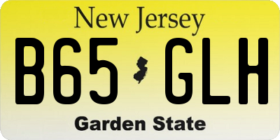 NJ license plate B65GLH
