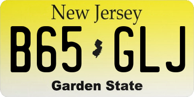 NJ license plate B65GLJ
