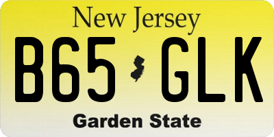 NJ license plate B65GLK
