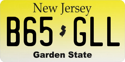 NJ license plate B65GLL
