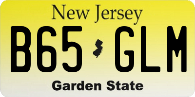 NJ license plate B65GLM