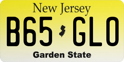 NJ license plate B65GLO