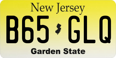 NJ license plate B65GLQ