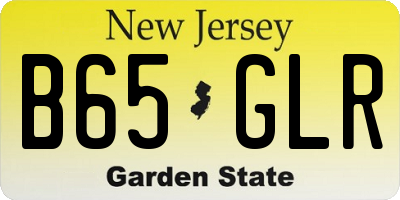NJ license plate B65GLR