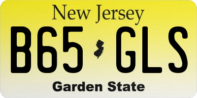 NJ license plate B65GLS