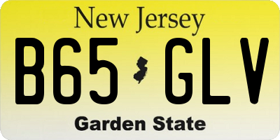 NJ license plate B65GLV