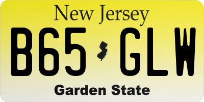 NJ license plate B65GLW