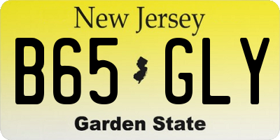 NJ license plate B65GLY