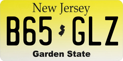NJ license plate B65GLZ
