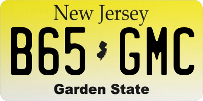 NJ license plate B65GMC