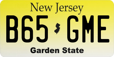 NJ license plate B65GME