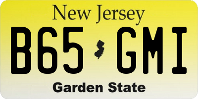 NJ license plate B65GMI