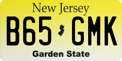 NJ license plate B65GMK