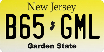 NJ license plate B65GML