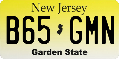 NJ license plate B65GMN