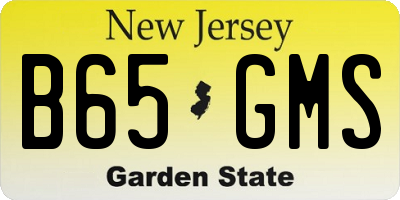 NJ license plate B65GMS