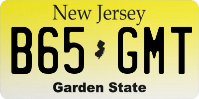 NJ license plate B65GMT