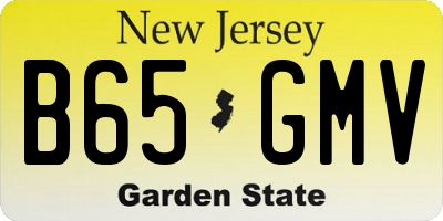 NJ license plate B65GMV