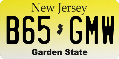 NJ license plate B65GMW
