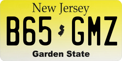 NJ license plate B65GMZ