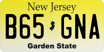 NJ license plate B65GNA