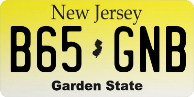 NJ license plate B65GNB