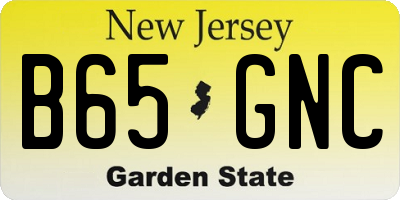 NJ license plate B65GNC