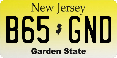 NJ license plate B65GND