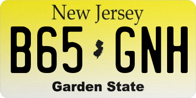 NJ license plate B65GNH