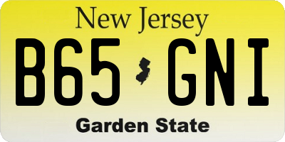 NJ license plate B65GNI